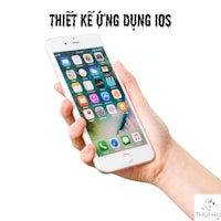 a person holding an iphone with the text thi khng dng ios